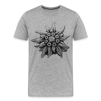 edelweiss - Männer Premium Bio T-Shirt - Grau meliert - Vorne - Damien (186cm)