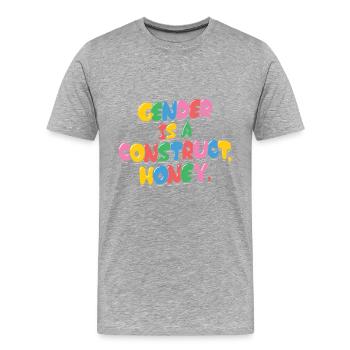 Gender Queer | Feminismus Feministin Geschenkideen - Männer Premium Bio T-Shirt - Grau meliert - Vorne - Damien (186cm)