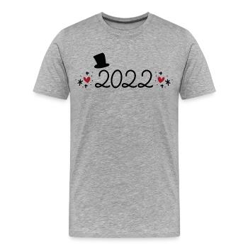 2022 - Männer Premium Bio T-Shirt - Grau meliert - Vorne - Damien (186cm)