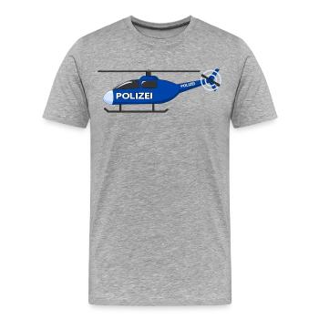 Hubschrauber Polizei - Männer Premium Bio T-Shirt - Grau meliert - Vorne - Damien (186cm)