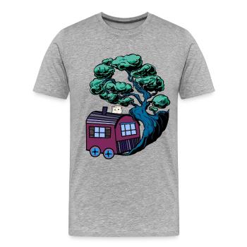 Chat, Chats, Remorque De Construction, Nature, Chat Domestique, Jardin - T-shirt bio Premium Homme - gris chiné - Devant - Damien (186cm)
