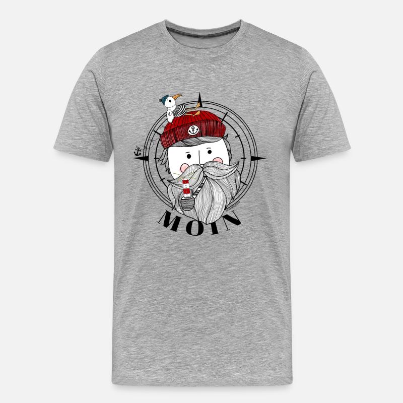 Seemann - Moin Matrose - Männer Premium Bio T-Shirt - Grau meliert