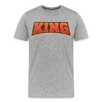 Roi - T-shirt bio Premium Homme - gris chiné - Devant - Damien (186cm)
