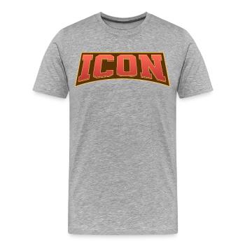 Icône - T-shirt bio Premium Homme - gris chiné - Devant - Damien (186cm)