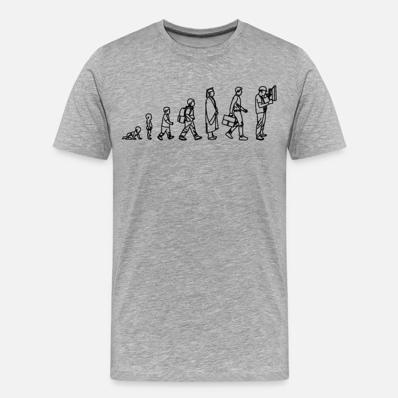Elektriker Evolution - Männer Premium Bio T-Shirt - Grau meliert