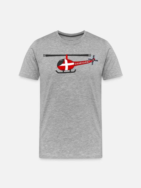 Helicopter Denmark Flag Children - Men's Premium Organic T-Shirt - heather grey