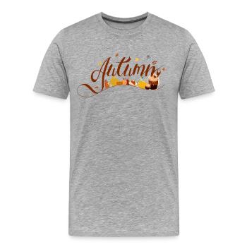 Autumn Design - Pumpkins and Autumnal Elements - Men's Premium Organic T-Shirt - heather grey - Front - Damien (186cm)