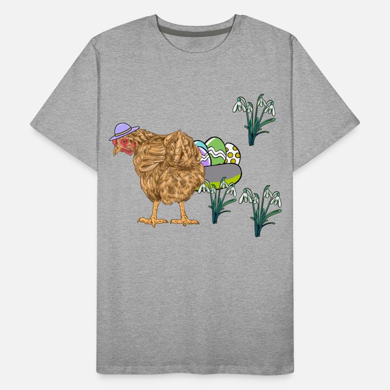 Chicken Poultry Eggs Nest Easter Eggs Easter Men's Premium Organic T-Shirt