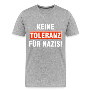 Rassismus Toleranz Antifa linke Politik Geschenk - Männer Premium Bio T-Shirt - Grau meliert - Vorne - Damien (186cm)
