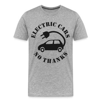 Electric Cars No Thanks - Men's Premium Organic T-Shirt - heather grey - Front - Damien (186cm)