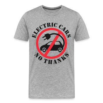 Voitures électriques Non merci - T-shirt bio Premium Homme - gris chiné - Devant - Damien (186cm)