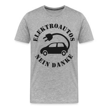 Elektroautos Nein danke - Männer Premium Bio T-Shirt - Grau meliert - Vorne - Damien (186cm)