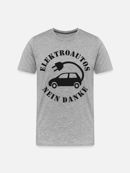Elektroautos Nein danke - Männer Premium Bio T-Shirt - Grau meliert