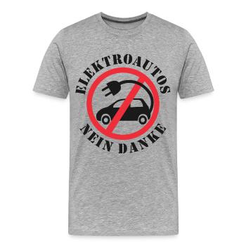 Elektroautos Nein danke - Männer Premium Bio T-Shirt - Grau meliert - Vorne - Damien (186cm)