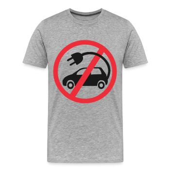 Voitures électriques Non merci - T-shirt bio Premium Homme - gris chiné - Devant - Damien (186cm)