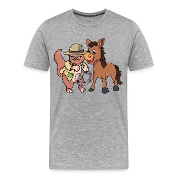 Chat Chats Wild West Taupe Chats Ânes - T-shirt bio Premium Homme - gris chiné - Devant - Damien (186cm)
