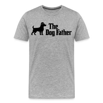 Le Père Chien Horizontal Fedora Art - T-shirt bio Premium Homme - gris chiné - Devant - Damien (186cm)
