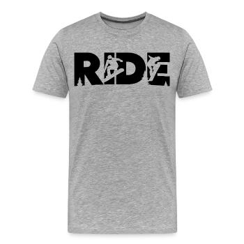 Ride Snowboarding Snowboard Snowboarder  - T-shirt bio Premium Homme - gris chiné - Devant - Damien (186cm)