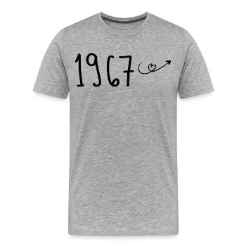 1967 Jubiläum 1967 Rückblick 1967 - Männer Premium Bio T-Shirt - Grau meliert - Vorne - Damien (186cm)