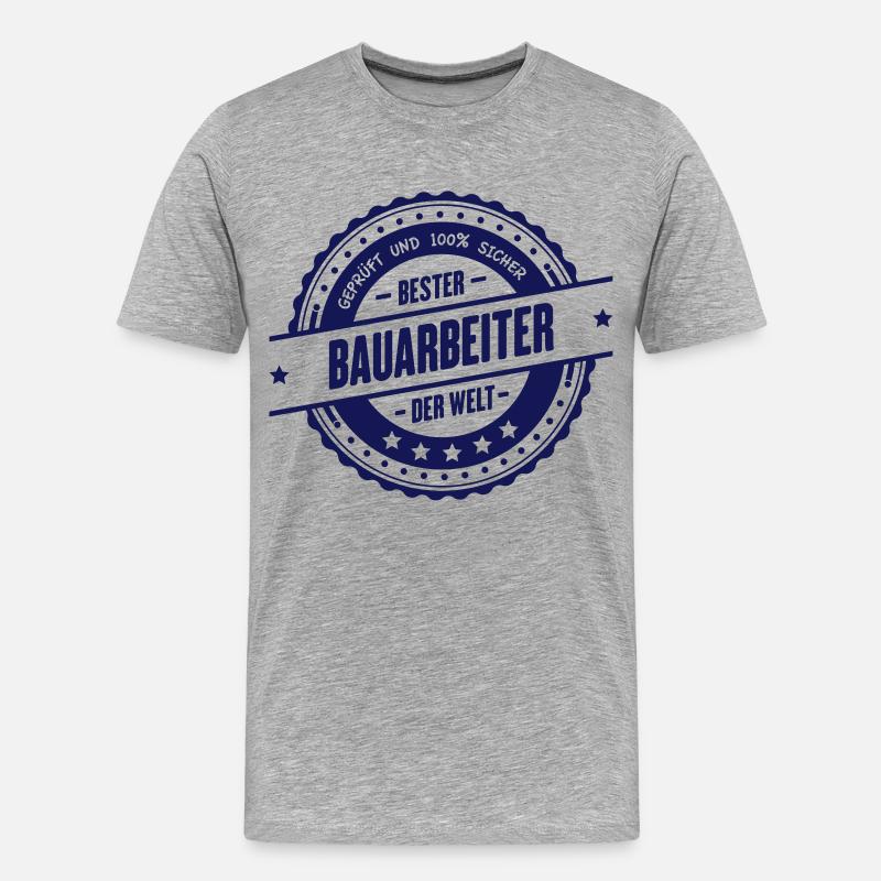 Bester Bauarbeiter - Männer Premium Bio T-Shirt - Grau meliert