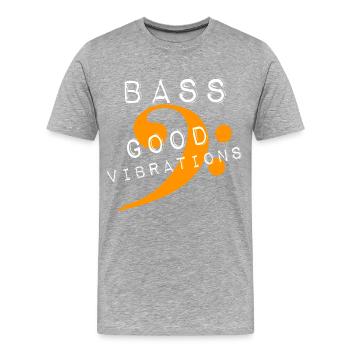 bass-good vibrations - Männer Premium Bio T-Shirt - Grau meliert - Vorne - Damien (186cm)