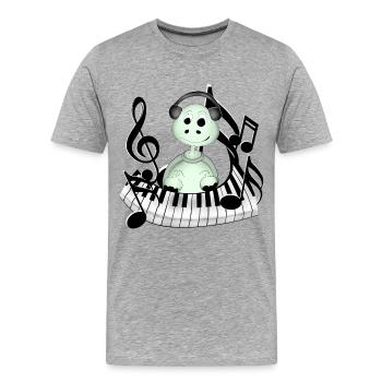 Tortue - T-shirt bio Premium Homme - gris chiné - Devant - Damien (186cm)