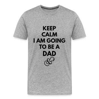 Du wirst Papa! - Männer Premium Bio T-Shirt - Grau meliert - Vorne - Damien (186cm)