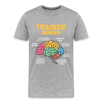 Trainer - Männer Premium Bio T-Shirt - Grau meliert - Vorne - Damien (186cm)