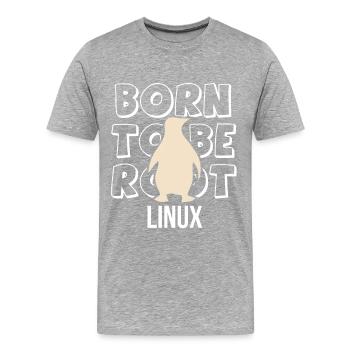 Born to be root Linux Admin für Nerd und Geeks - Männer Premium Bio T-Shirt - Grau meliert - Vorne - Damien (186cm)