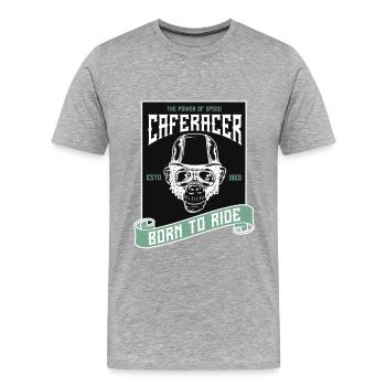 Motards, motocyclistes - T-shirt bio Premium Homme - gris chiné - Devant - Damien (186cm)