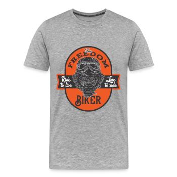 Bikers, motorcyclists - Men's Premium Organic T-Shirt - heather grey - Front - Damien (186cm)