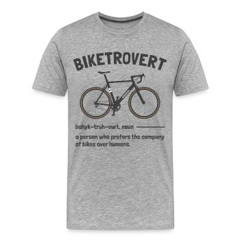 Biketrovert Lustige Phrasen Fahrrad Gravel Radfahren - Männer Premium Bio T-Shirt - Grau meliert - Vorne - Damien (186cm)