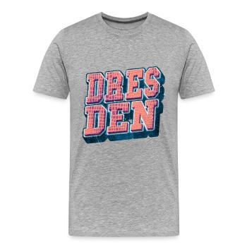 Dresden Germany City Font Vintage Retro - Men's Premium Organic T-Shirt - heather grey - Front - Damien (186cm)