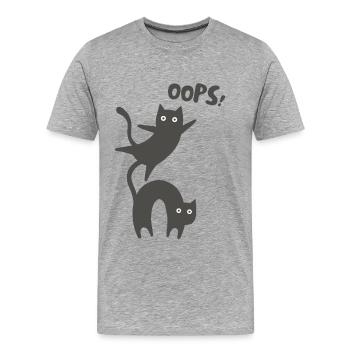 OOPS! - T-shirt bio Premium Homme - gris chiné - Devant - Damien (186cm)