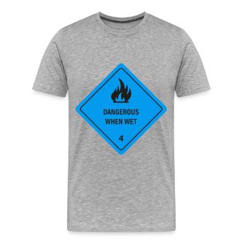 Humide et en feu ! - T-shirt bio Premium Homme - gris chiné - Devant - Damien (186cm)