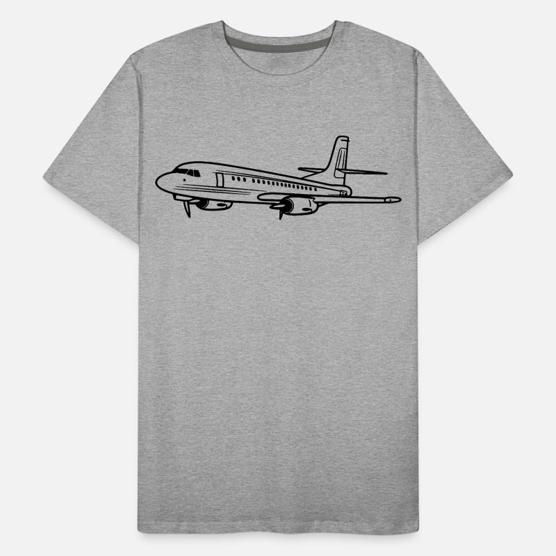 Airplane Drawing Men's Premium Organic T-Shirt