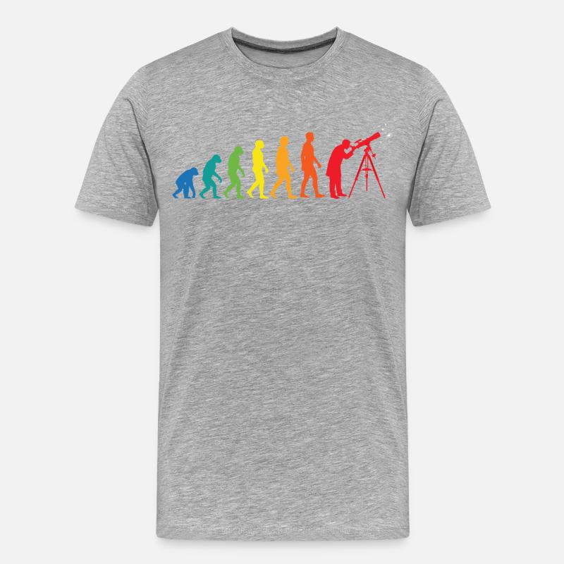 Evolution Astronomie – Weltraum Teleskop Design - Männer Premium Bio T-Shirt - Grau meliert