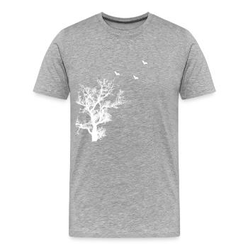 baum fledermaus - Männer Premium Bio T-Shirt - Grau meliert - Vorne - Damien (186cm)