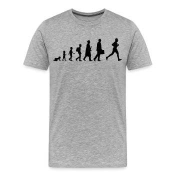 Développement d’un coureur - T-shirt bio Premium Homme - gris chiné - Devant - Damien (186cm)