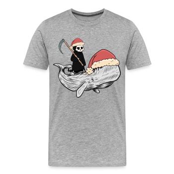 Wal Walfisch Tod Fantasy Dark Ozean Fische Fisch - Männer Premium Bio T-Shirt - Grau meliert - Vorne - Damien (186cm)
