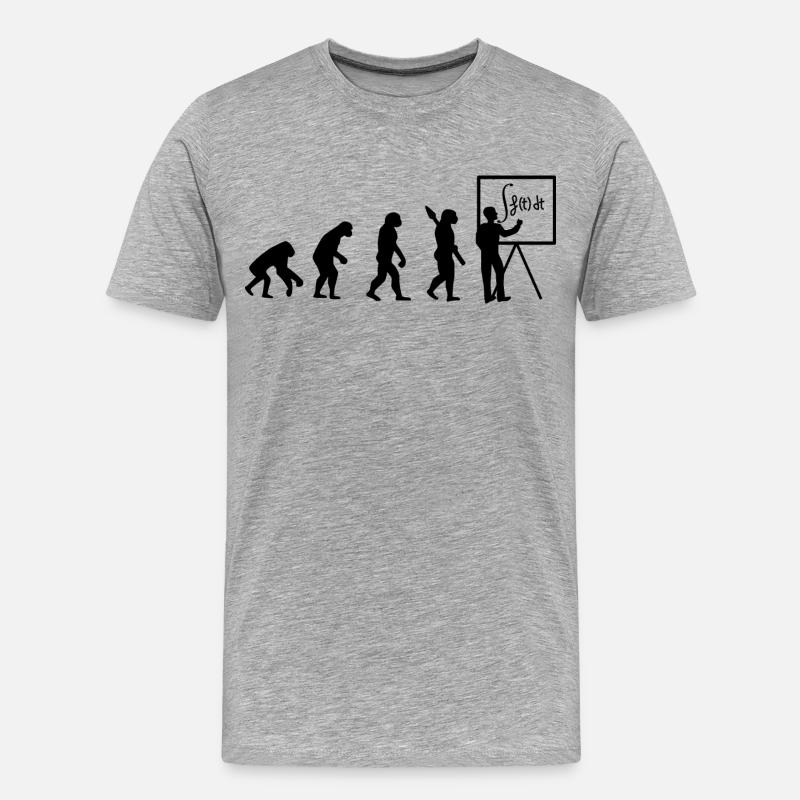 Evolution leads to math - Men's Premium Organic T-Shirt - heather grey