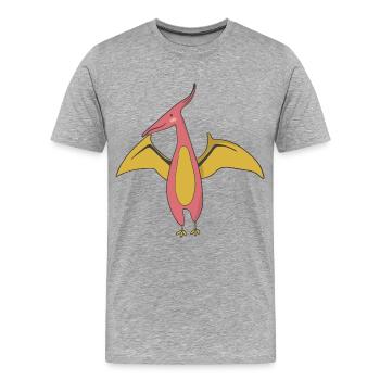 Dinosaures Flugdino - T-shirt bio Premium Homme - gris chiné - Devant - Damien (186cm)