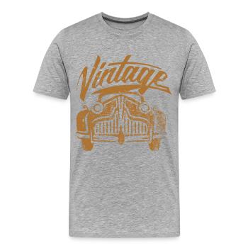 Idée de cadeau de moteur de voiture - T-shirt bio Premium Homme - gris chiné - Devant - Damien (186cm)