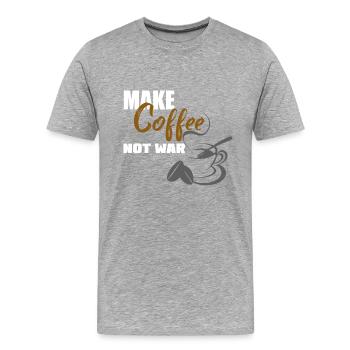 Kaffee - Männer Premium Bio T-Shirt - Grau meliert - Vorne - Damien (186cm)