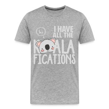 Animal animal cadeau - T-shirt bio Premium Homme - gris chiné - Devant - Damien (186cm)