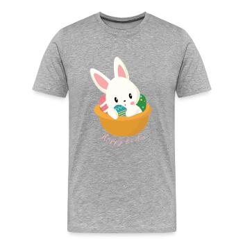 Ostern - Männer Premium Bio T-Shirt - Grau meliert - Vorne - Damien (186cm)
