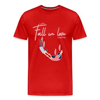 Liebe - Männer Premium Bio T-Shirt - Rot - Vorne - Damien (186cm)