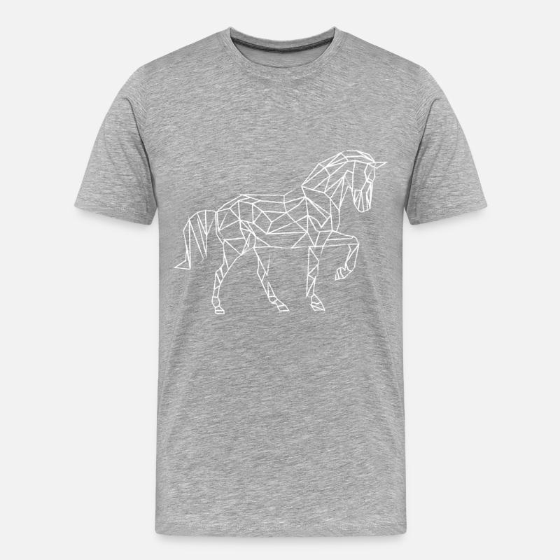 Pferd - Männer Premium Bio T-Shirt - Grau meliert