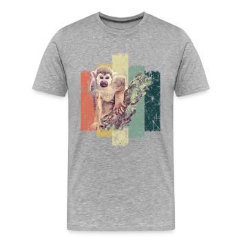 singe - T-shirt bio Premium Homme - gris chiné - Devant - Damien (186cm)