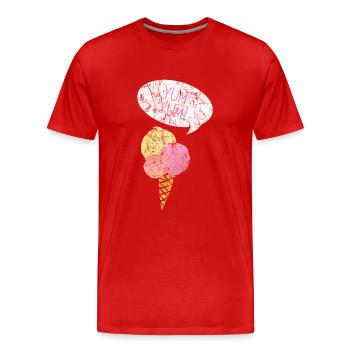 Ice cream summer gift idea - Men's Premium Organic T-Shirt - red - Front - Damien (186cm)